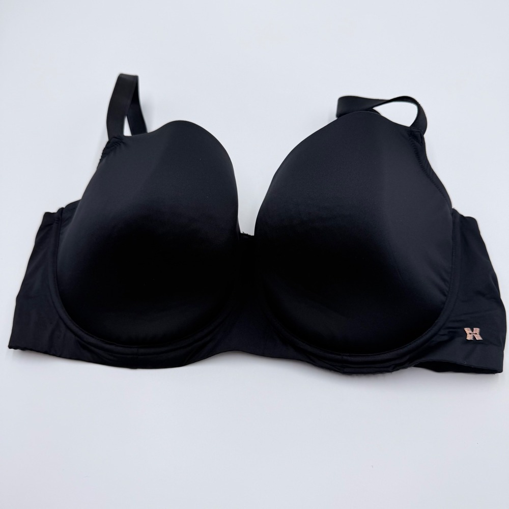 Savage X Fenty Black‎ Microfiber T-Shirt Bra Underwire 38H Rose Gold Logo